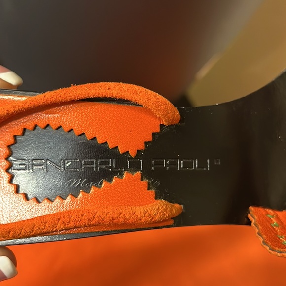 Beautiful Giancarlo Paoli Orange Sandals Size 40 - Picture 10 of 16